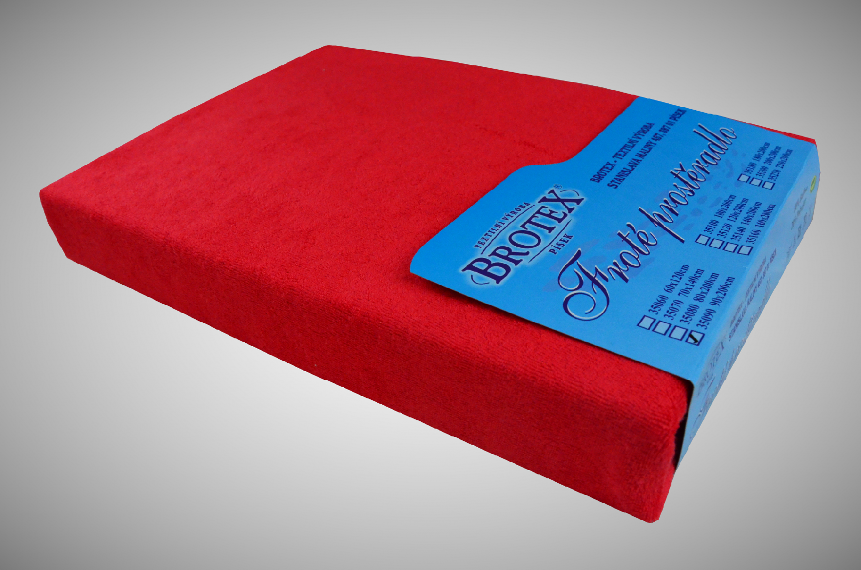 Froté prostěradlo červené, rozměr: 100x200