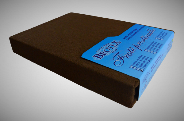 Froté prostěradlo tmavě hnědé, rozměr: 100x200