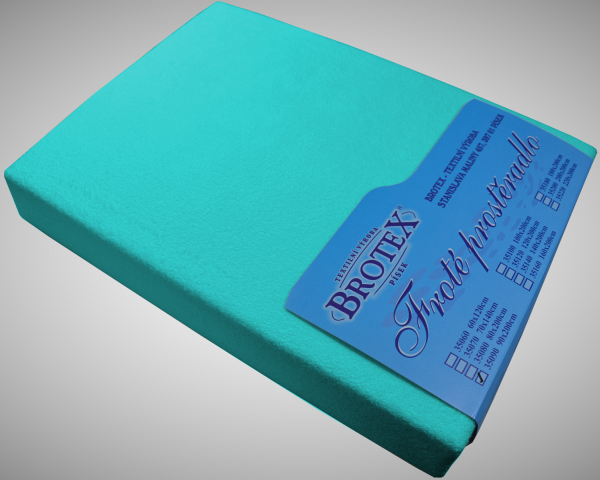 Froté prostěradlo tyrkysové, rozměr: 180x200 dvojlůžko