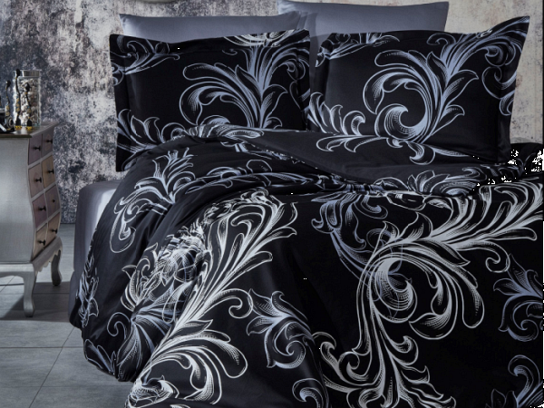 Saténový povlak na polštář Atlantis black, rozměr: 30x40