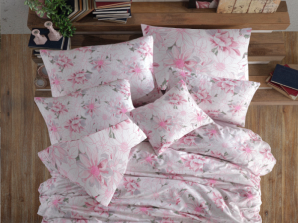 Saténový povlak na polštář Floreta, rozměr: 50x70