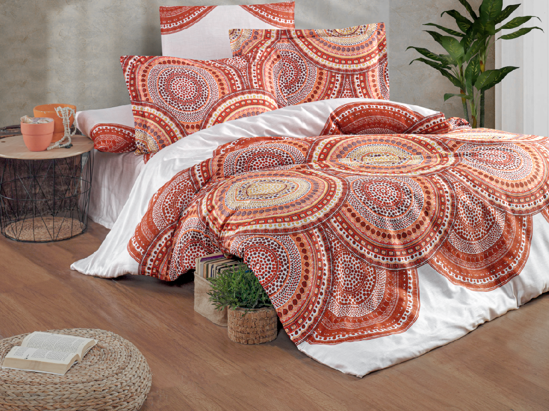 Saténový povlak na polštář Inferno natur, rozměr: 70x90