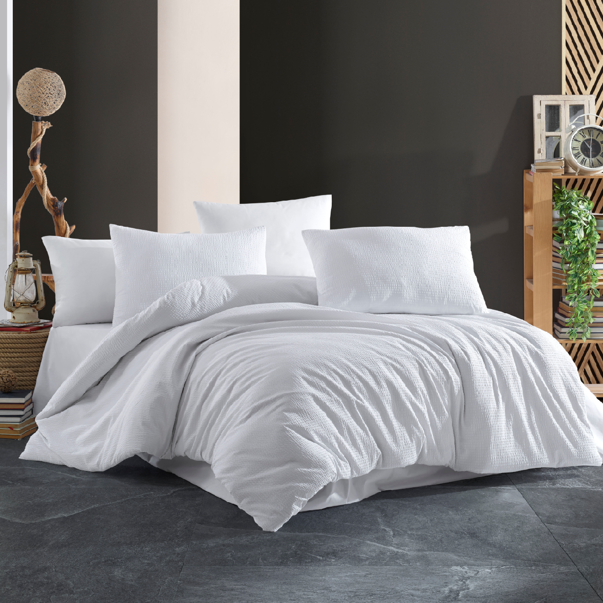 Krepový povlak na polštář bílý, rozměr: 50x50