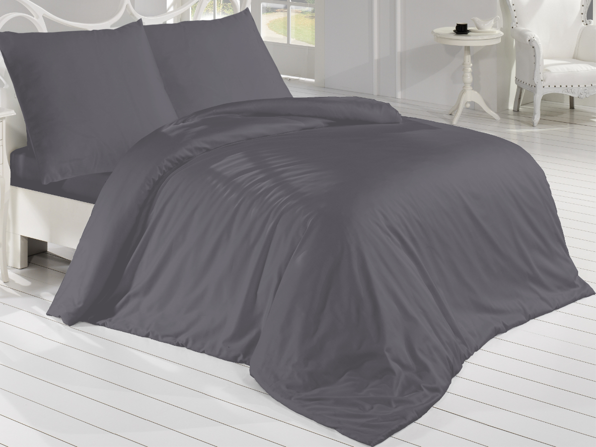 Saténový povlak na polštář antracitový, rozměr: 50x50