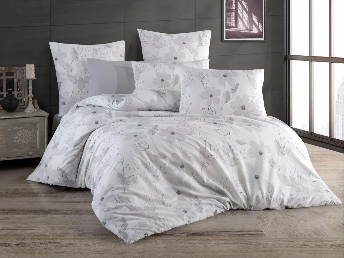 Krepový povlak na polštář Romance grey, rozměr: 50x70