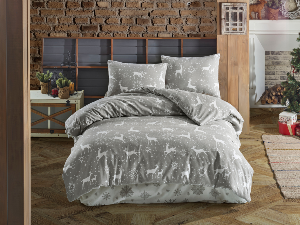 Flanelové povlečení 140x200, 70x90 Escama grey