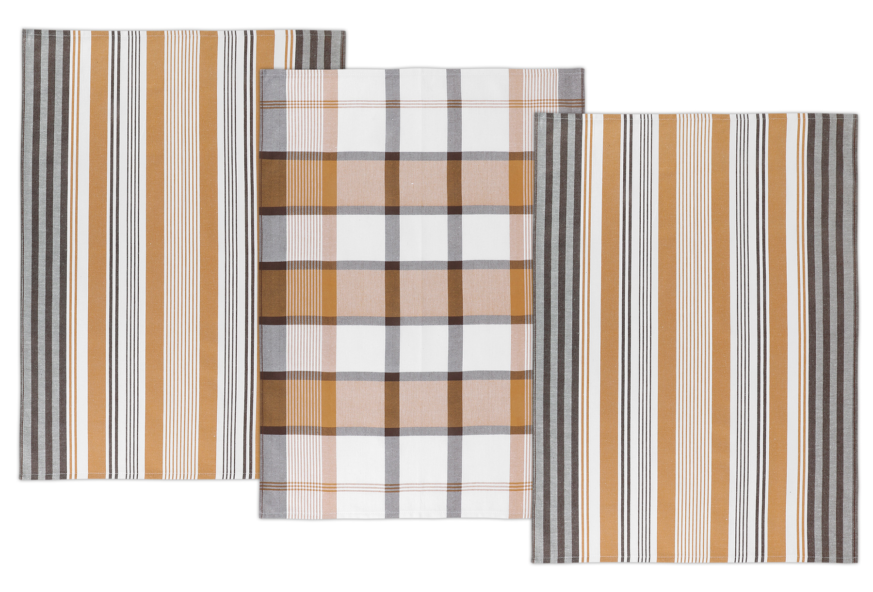 Kuchyňská utěrka 50x70cm proužek hořčicový, hnědý