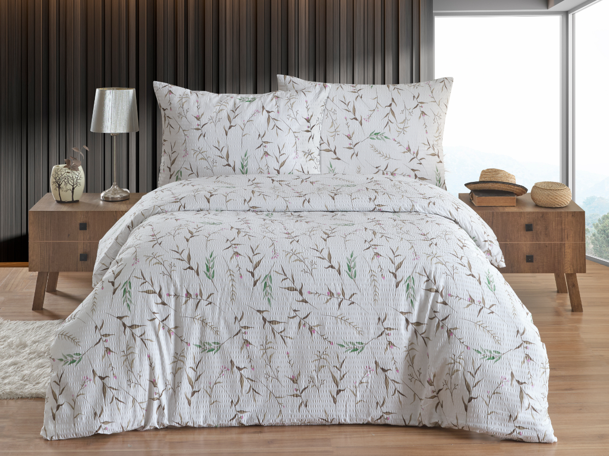 Povlečení krep 140x200, 70x90cm Verona natur, zapínání: zipový uzávěr