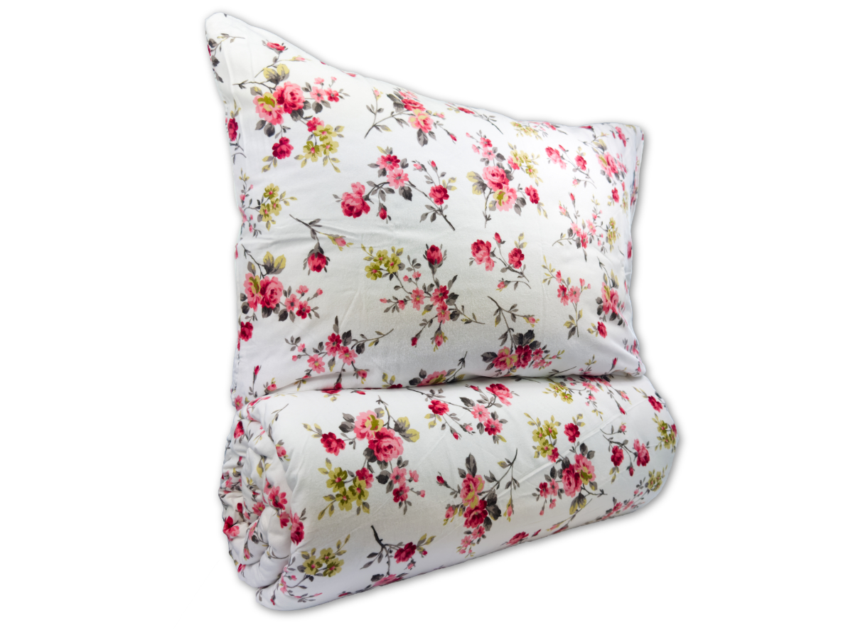 Prodloužené povlečení krep 140x220, 70x90cm Rosario red