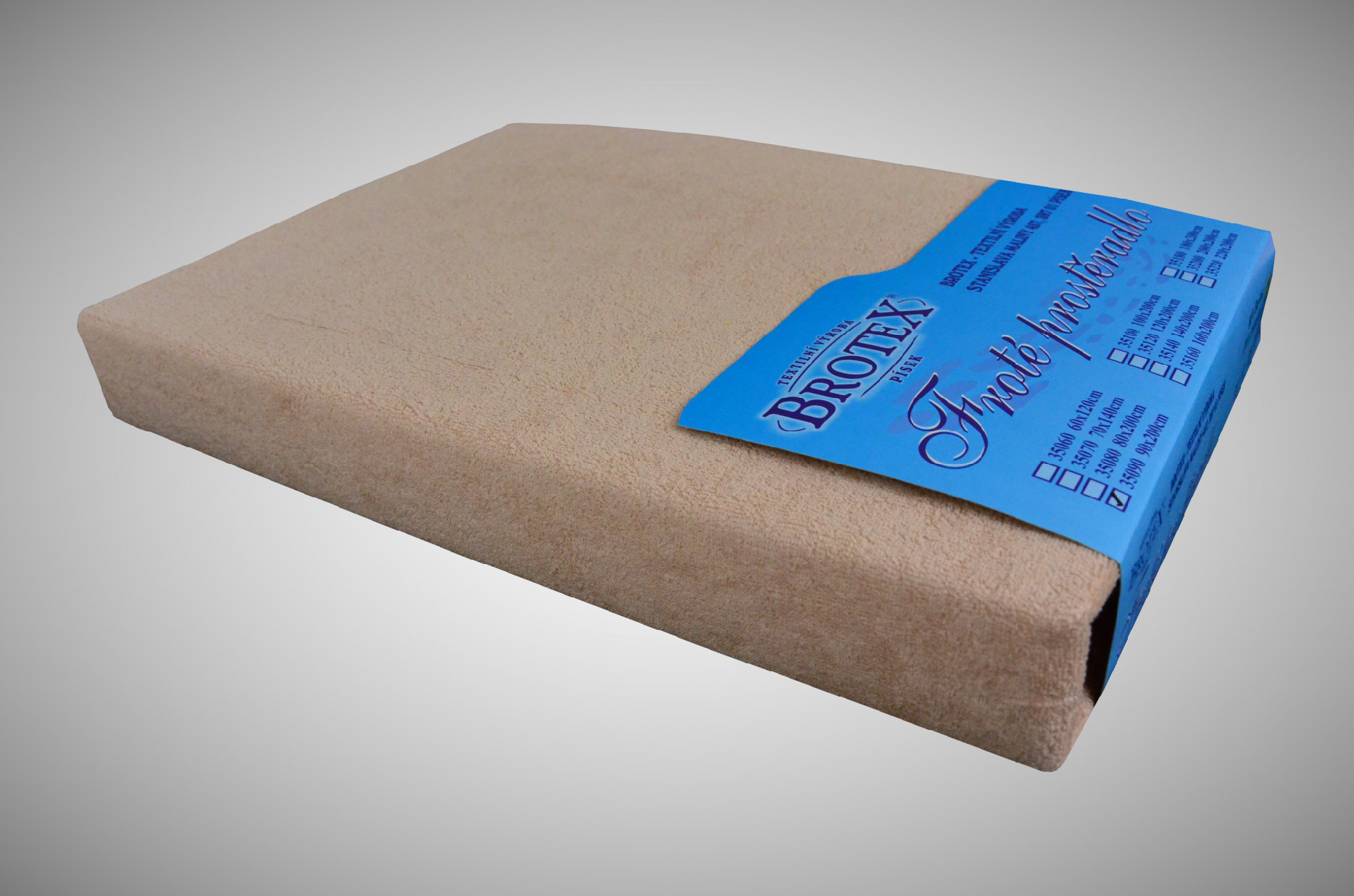 Froté prostěradlo na vysokou matraci světle béžové, rozměr: 90x200 jednolůžko