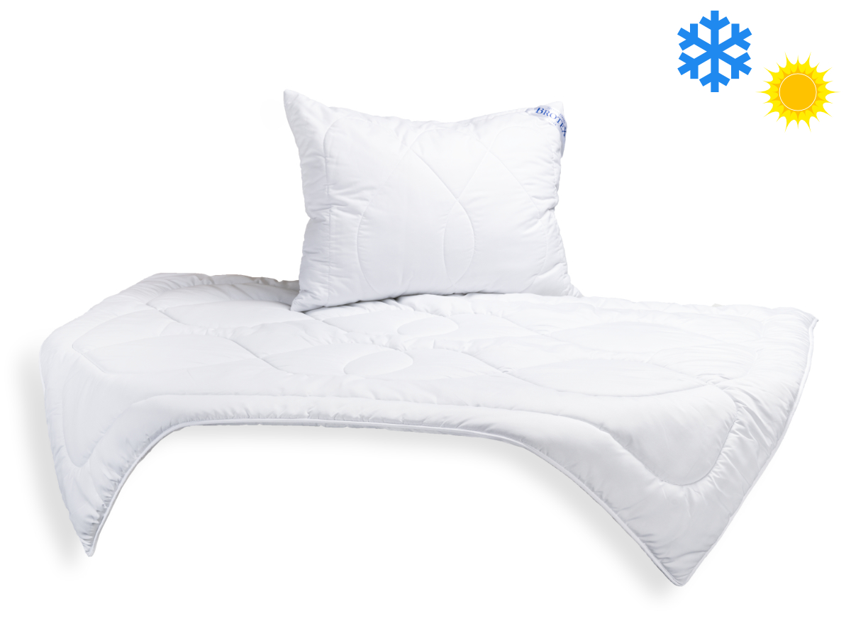 Celoroční SET prodloužená přikrývka 140x220cm 1100g + polštář 70x90cm 900g UNICO® zip