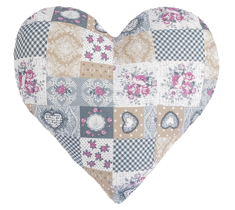 Polštářek srdíčko patchwork love
