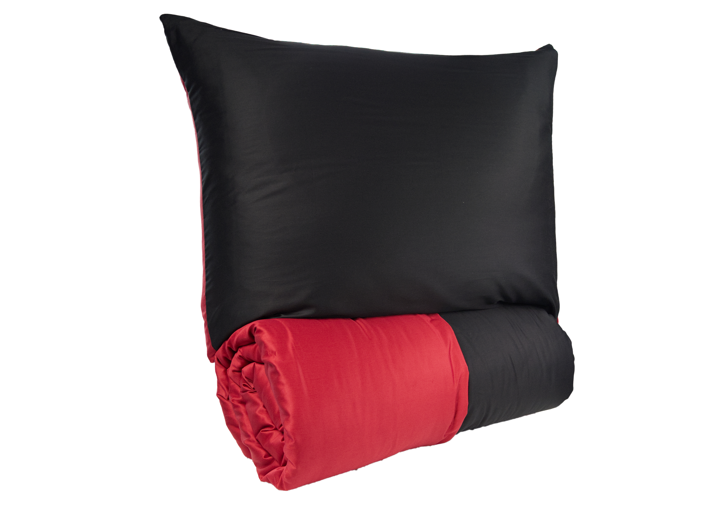 Francouzské povlečení Satén UNI DUO 240x200, 70x90cm černá/vínová