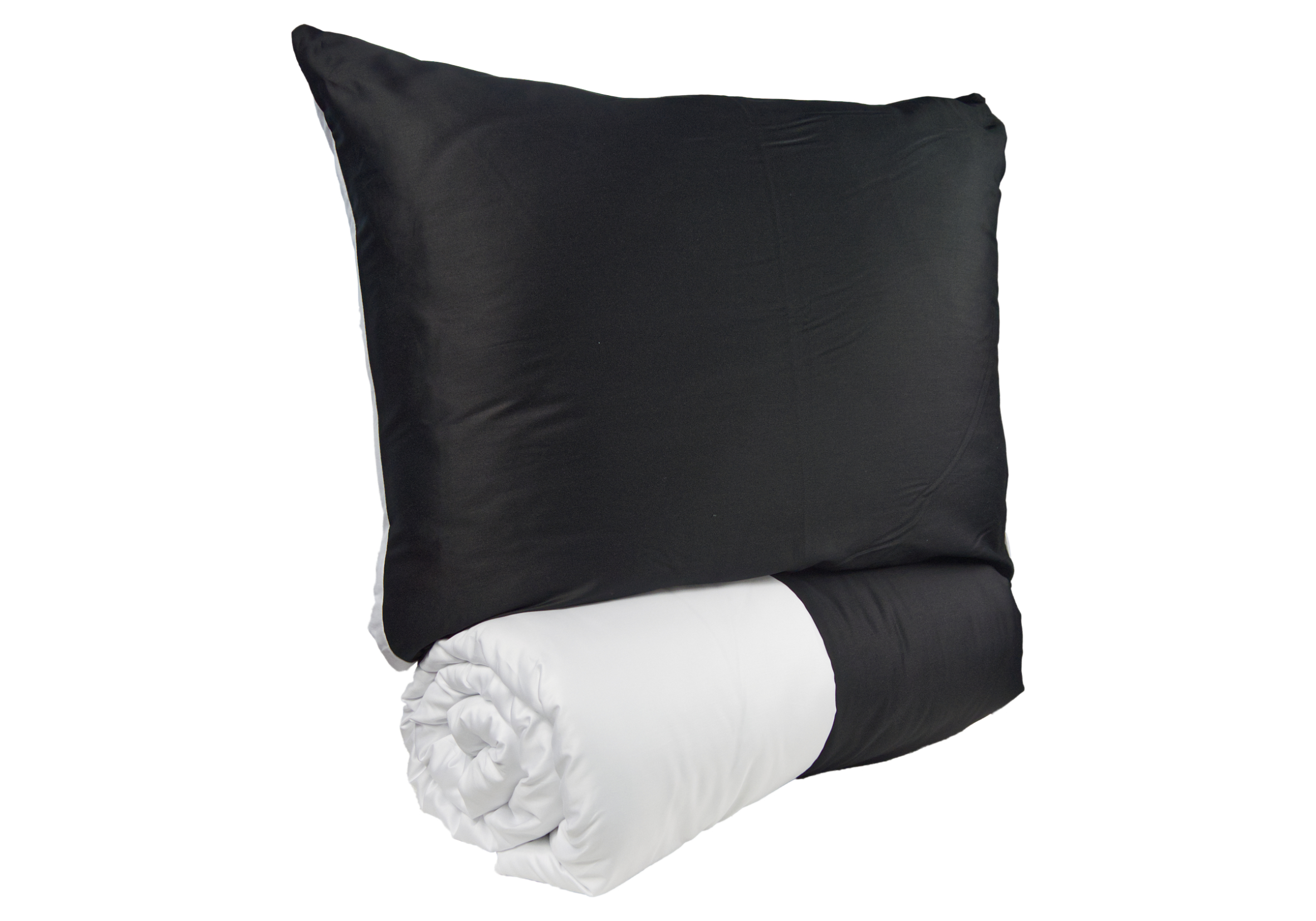 Francouzské povlečení Satén UNI DUO 240x220, 70x90cm černá/bílá