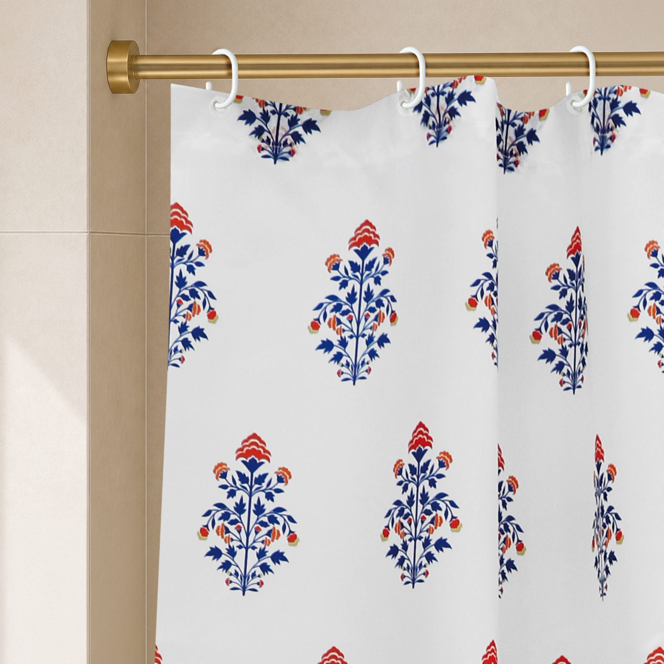 Koupelnový závěs Ornamenty oranžové