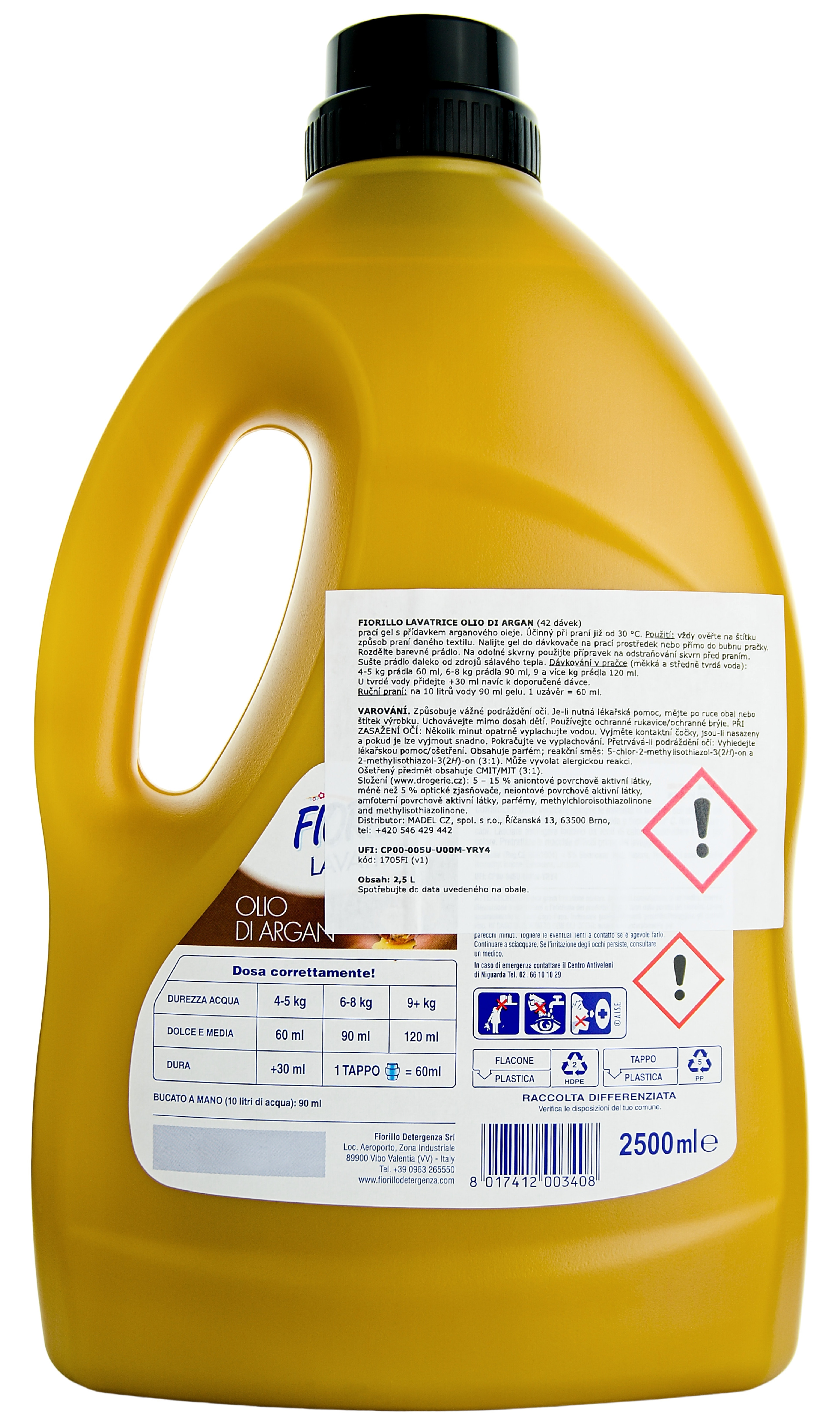 Prací gel Fiorillo universální Lavatrice Olio di Argan, s arganovým olejem, 2,5 l (42 dávek)
