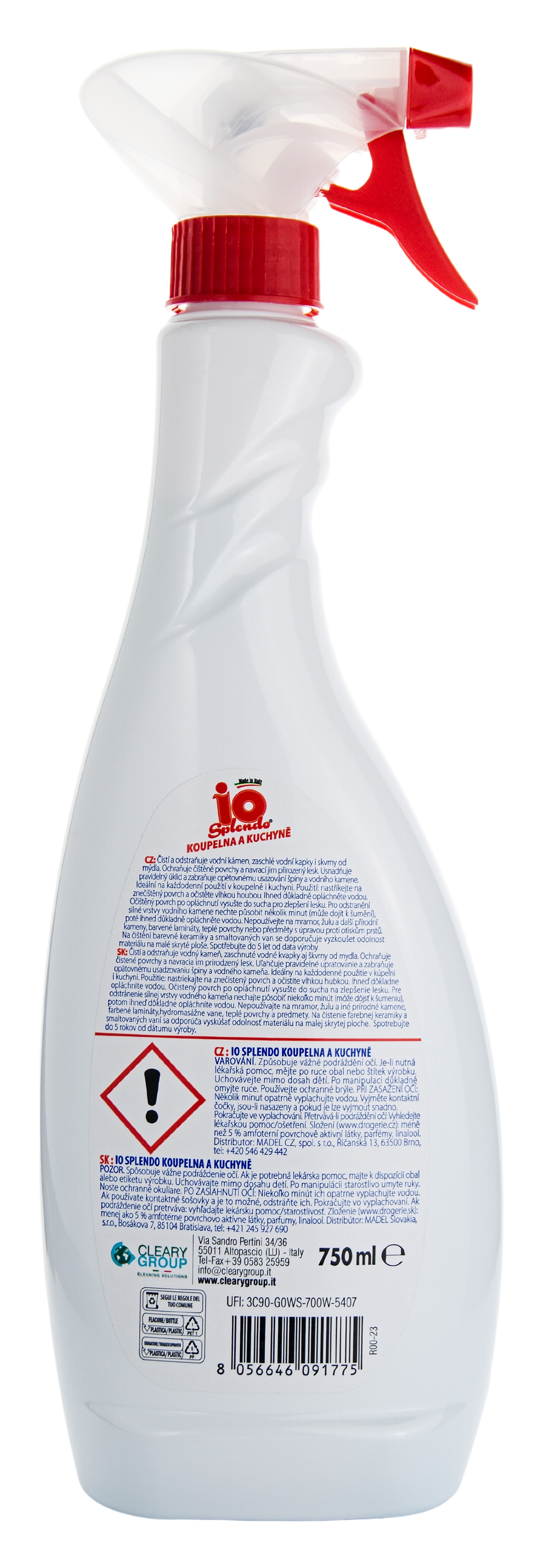 Univerzální čistič Io Splendo Koupelna a kuchyně, 750 ml