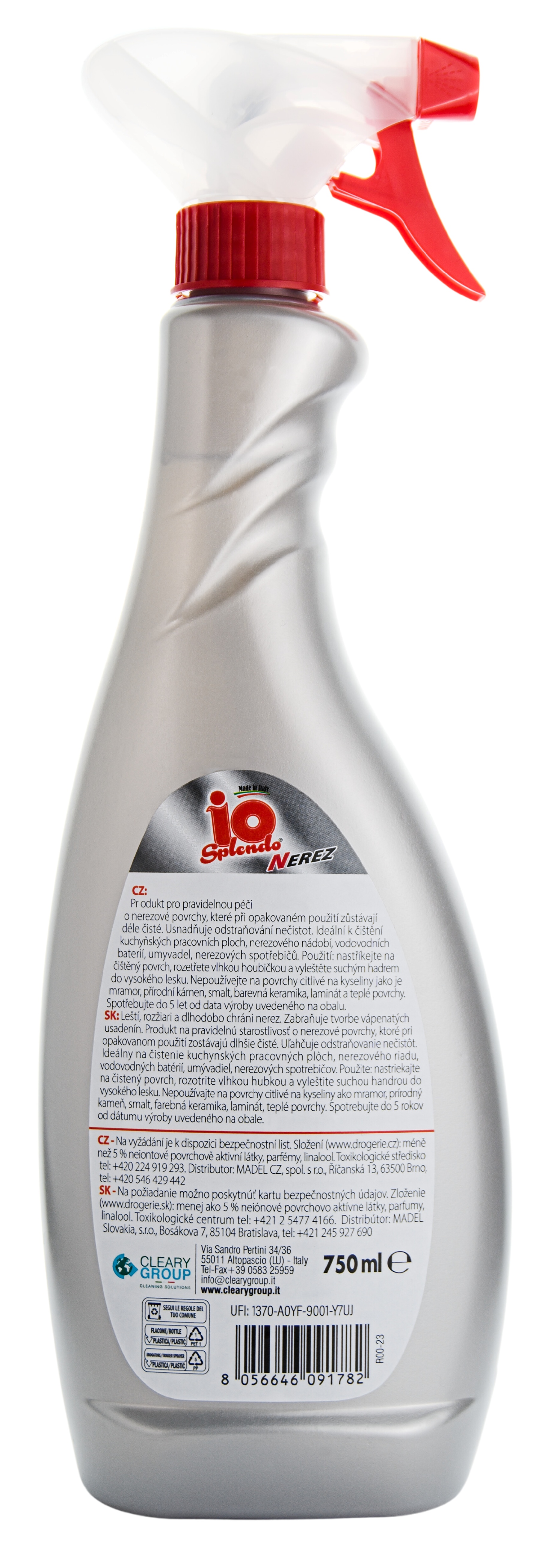 Čistič na nerez Io Splendo, 750 ml