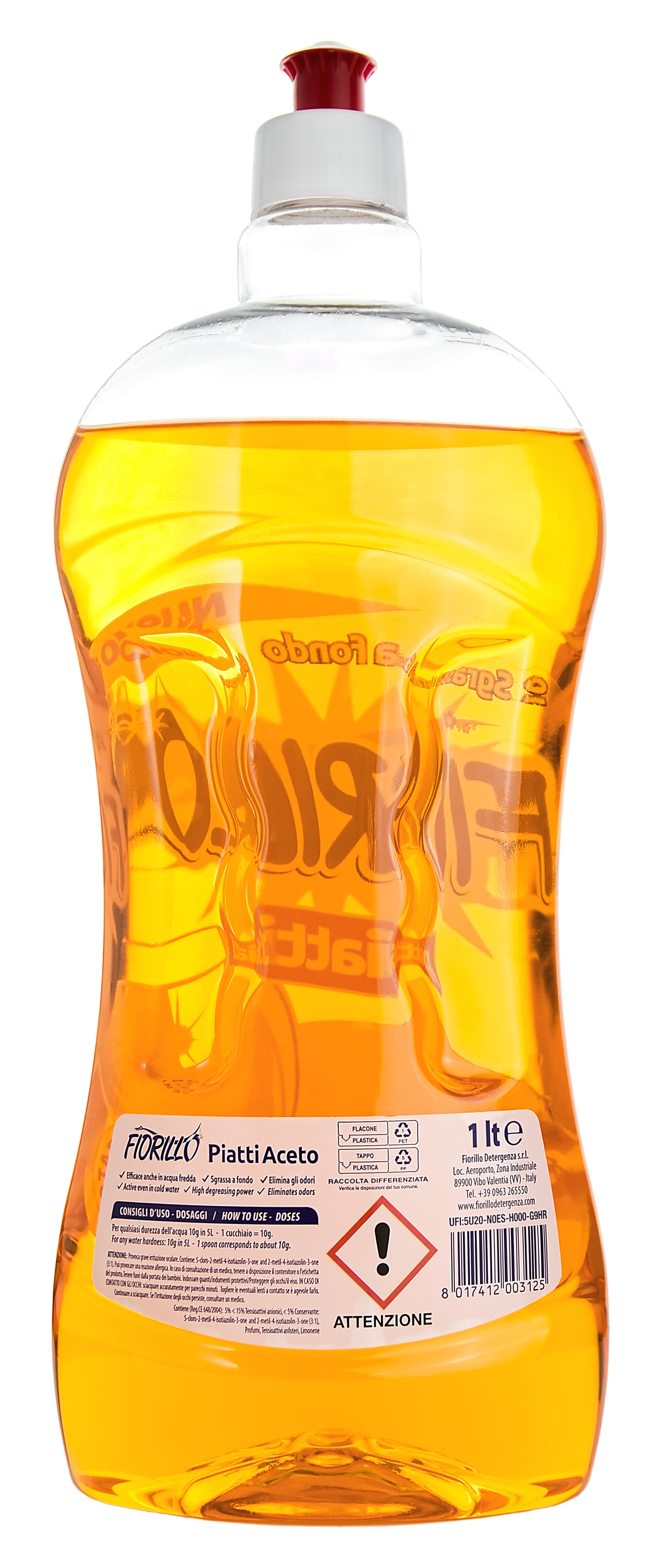 Prostředek na nádobí Fiorillo Piatti Aceto Concentrato, koncentrát, 1 l