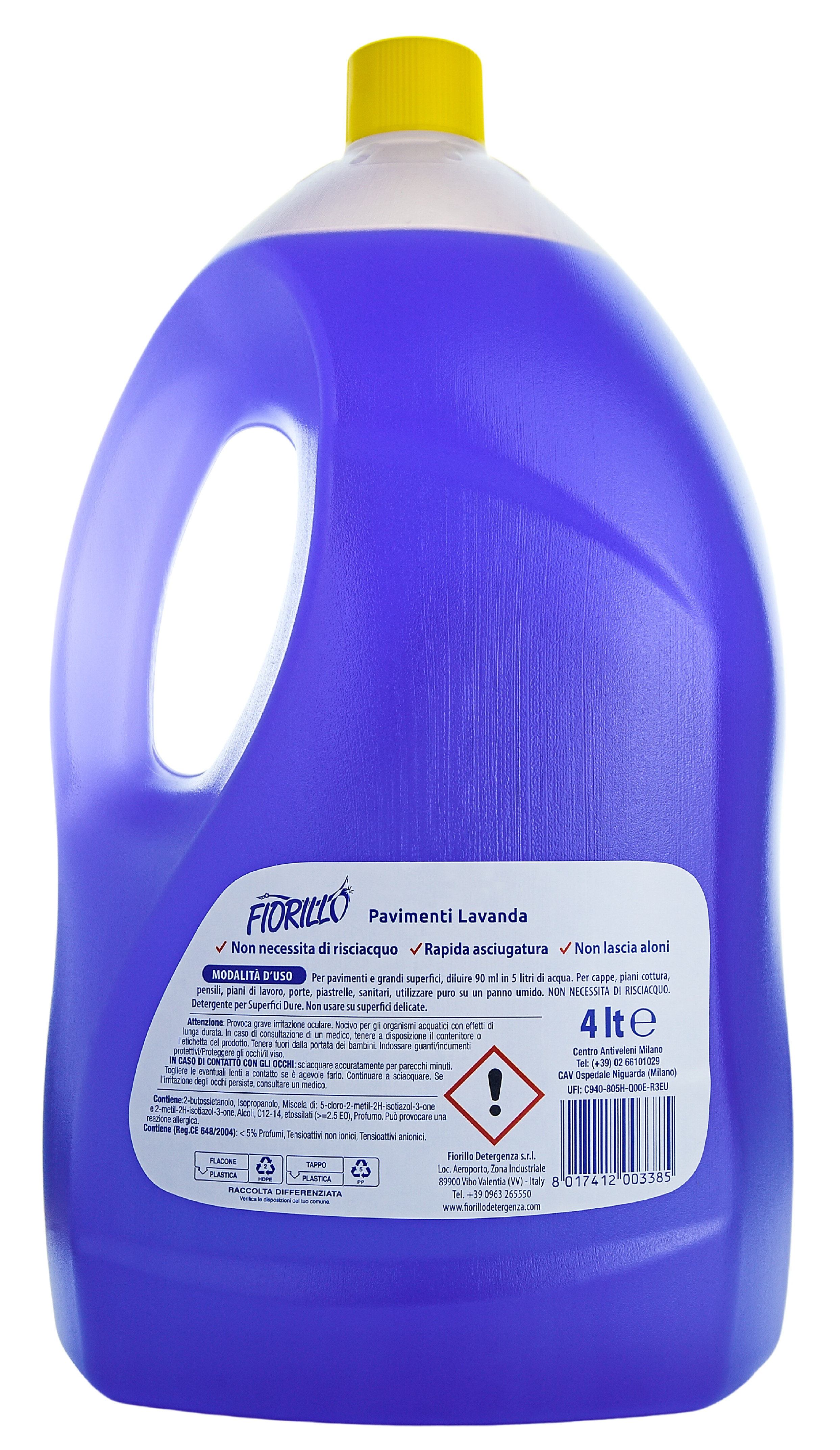 Čisticí prostředek na podlahy Fiorillo Pavimenti Lavanda, s vůní levandule, 4 l