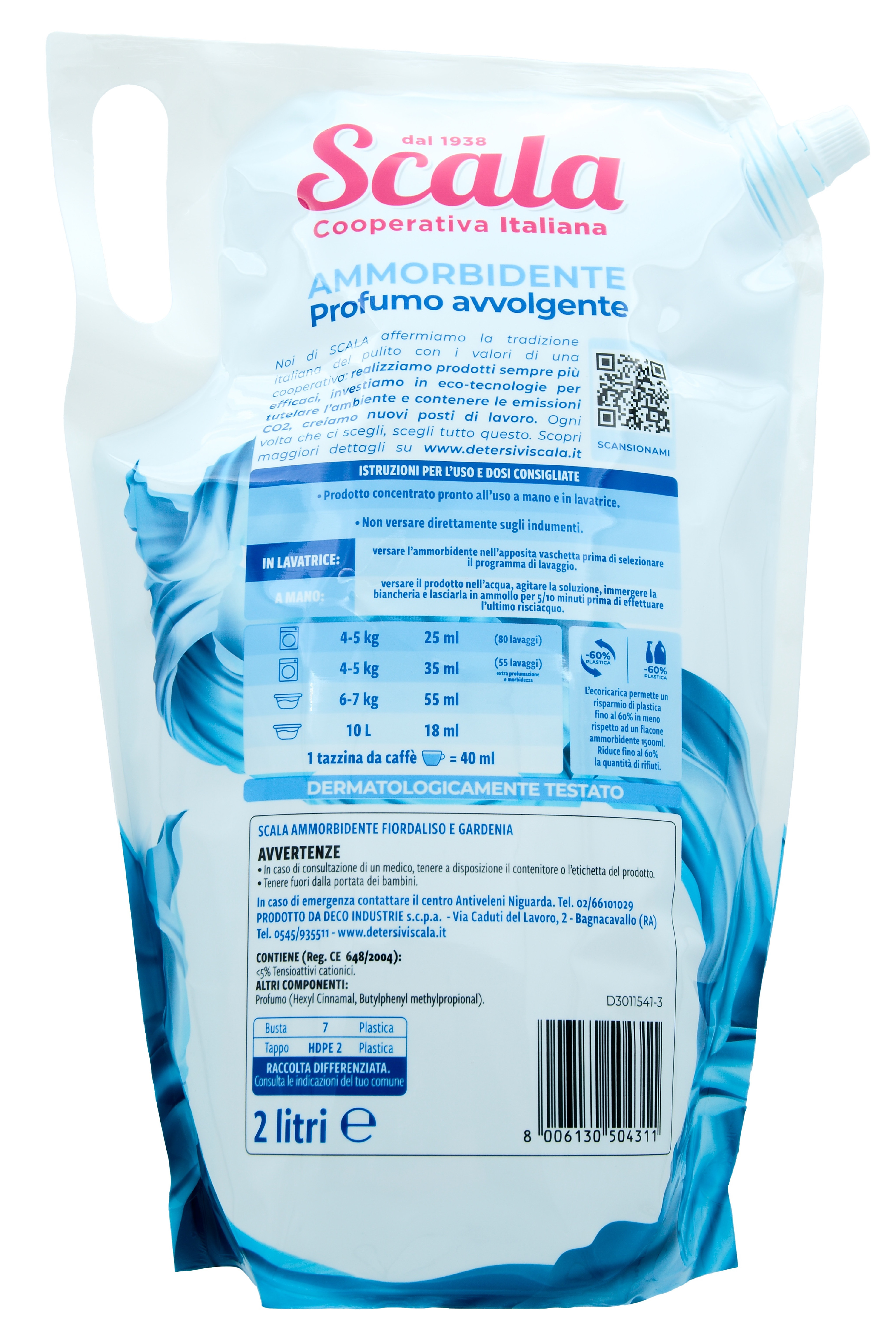 Aviváž Scala Ammorbidente, s vůní chrpy a gardénie, 2 l