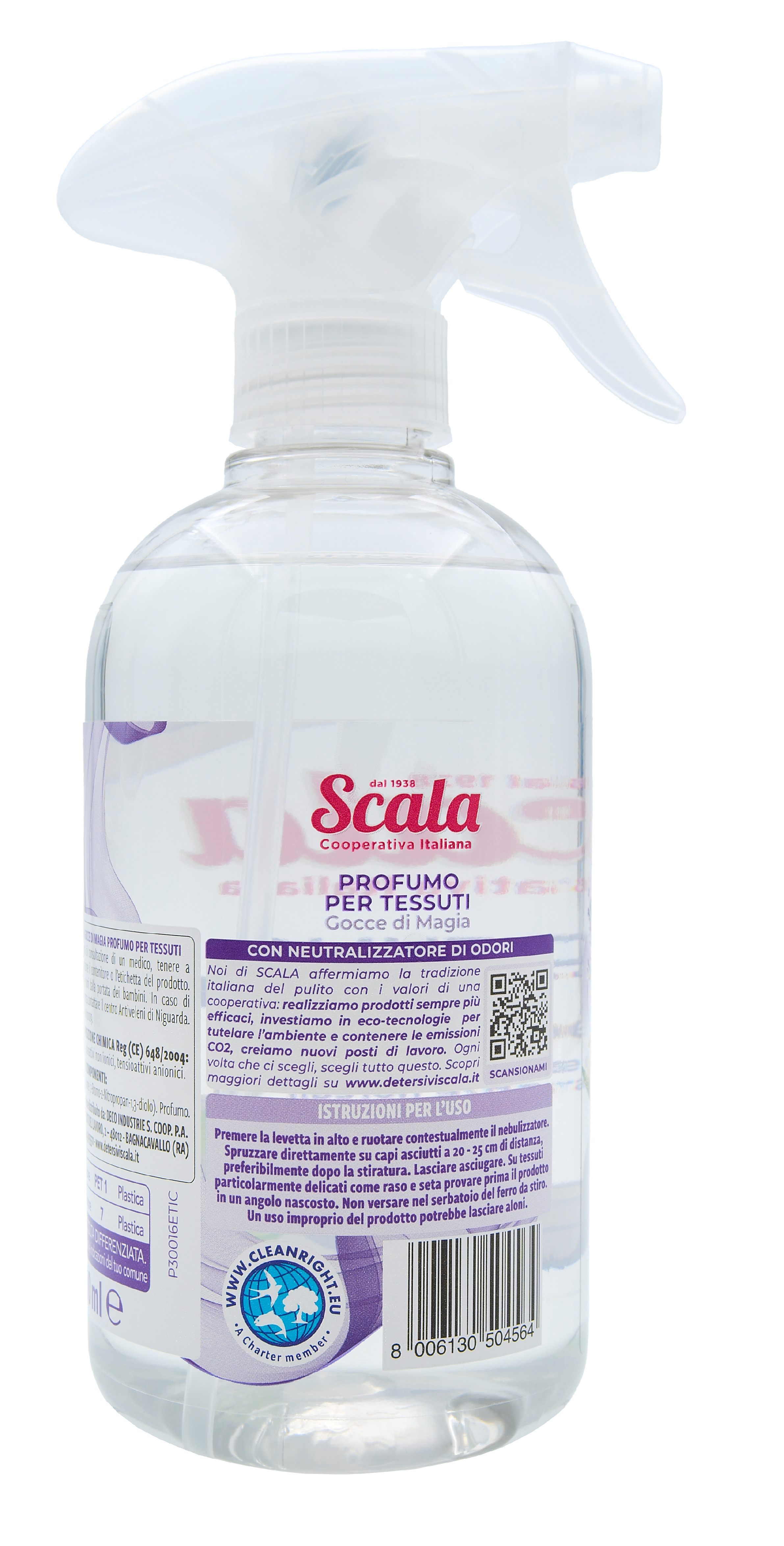 Parfém do interiéru a na textílie Scala Profumo Per Tessuti Gocce Di Fresco, s vůní lavendule a lučních květin, 500 ml