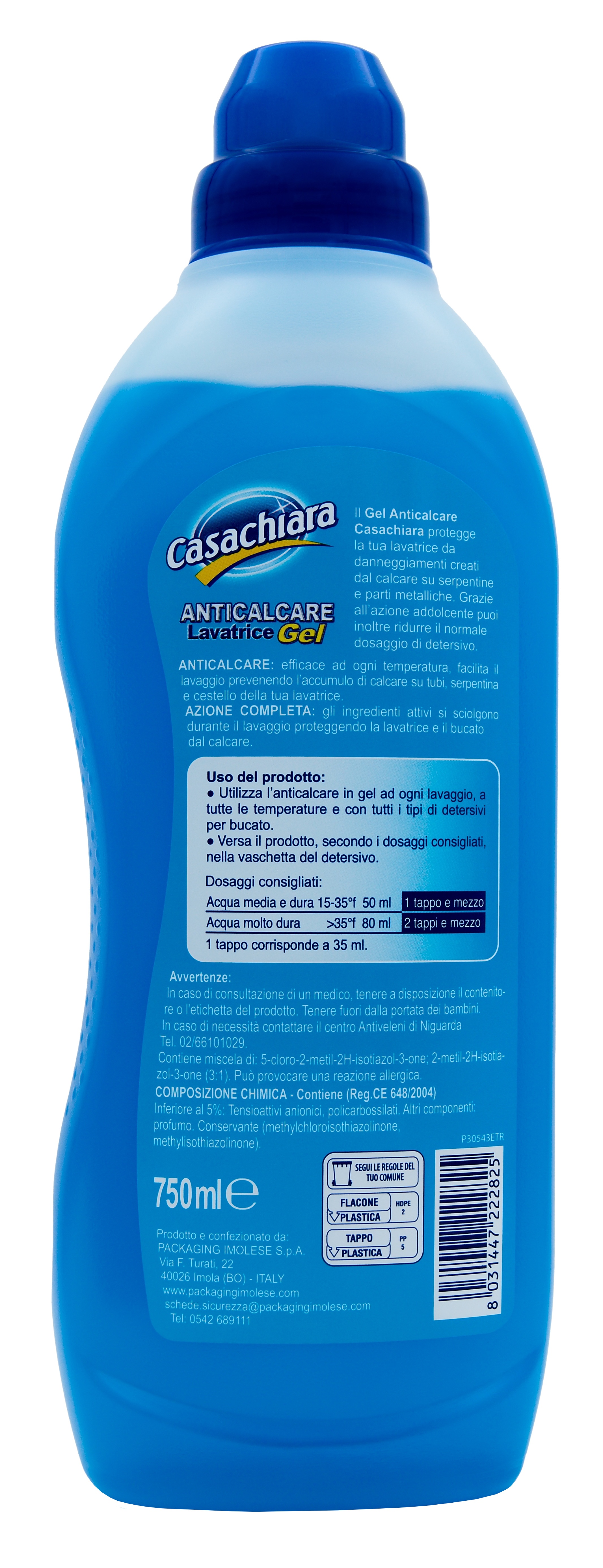Odvápňovač pračky Casachiara Anticalcare Lavatrice Gel, 750 ml