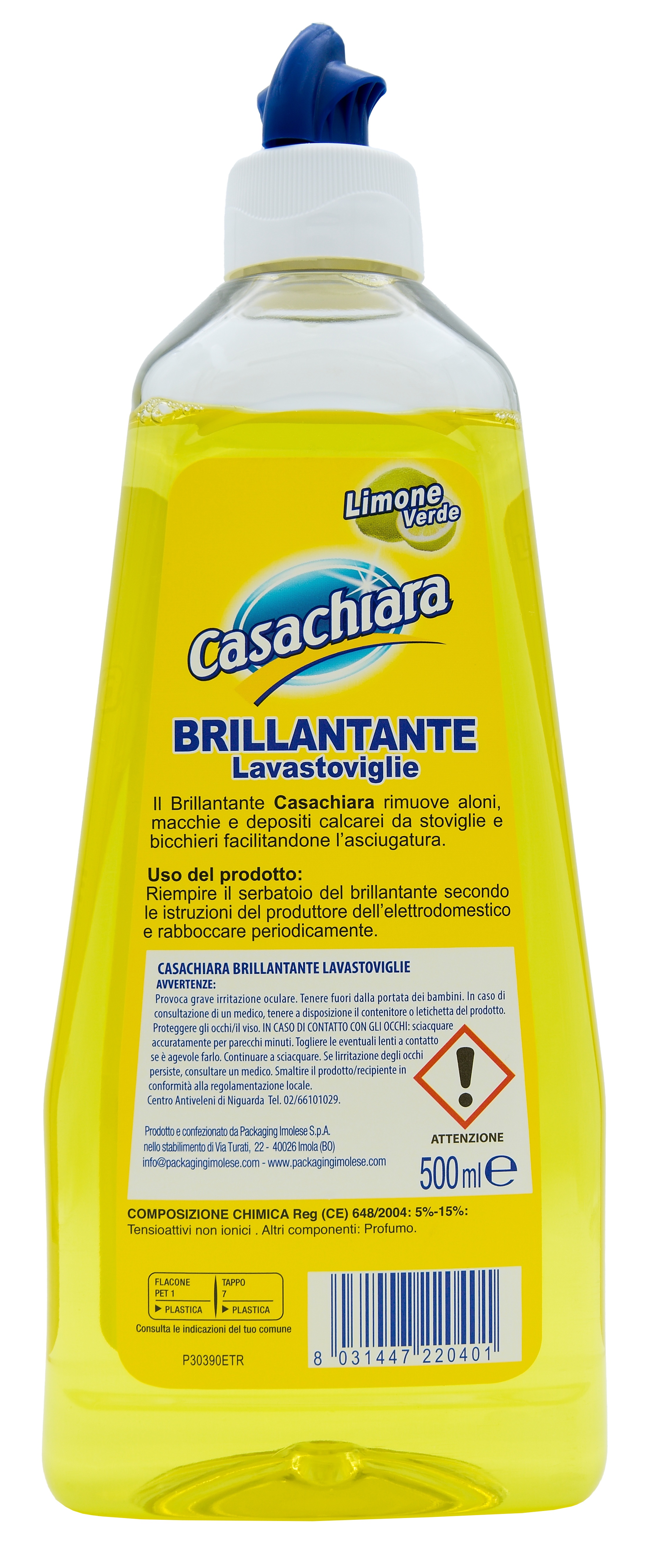 Leštidlo do myčky Casachiara Brillantante Limone Verde, s vůní citronu, 500 ml
