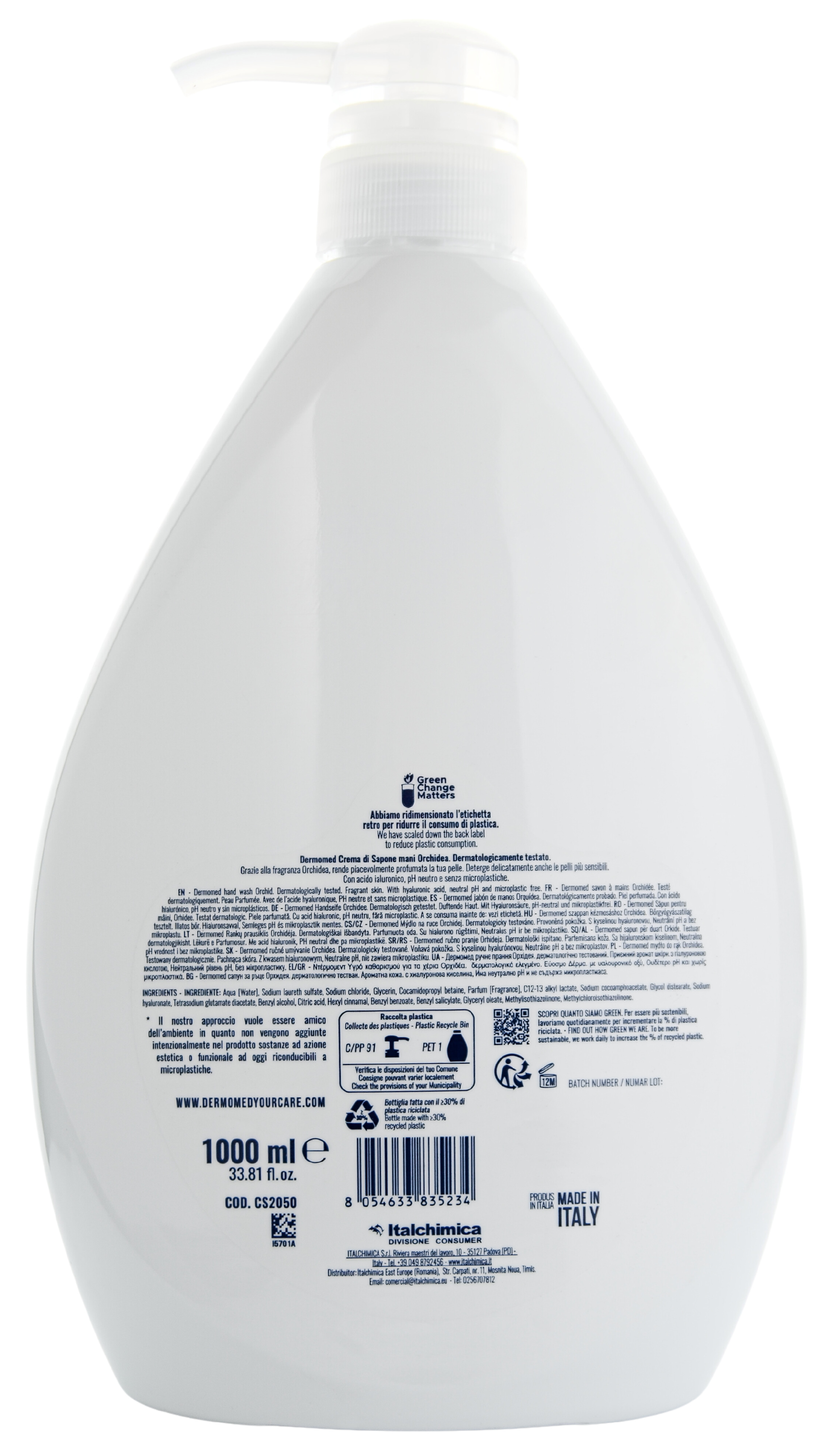 Tekuté mýdlo na ruce Dermomed Sapone Orchidea, s vůní orchideje, 1 l