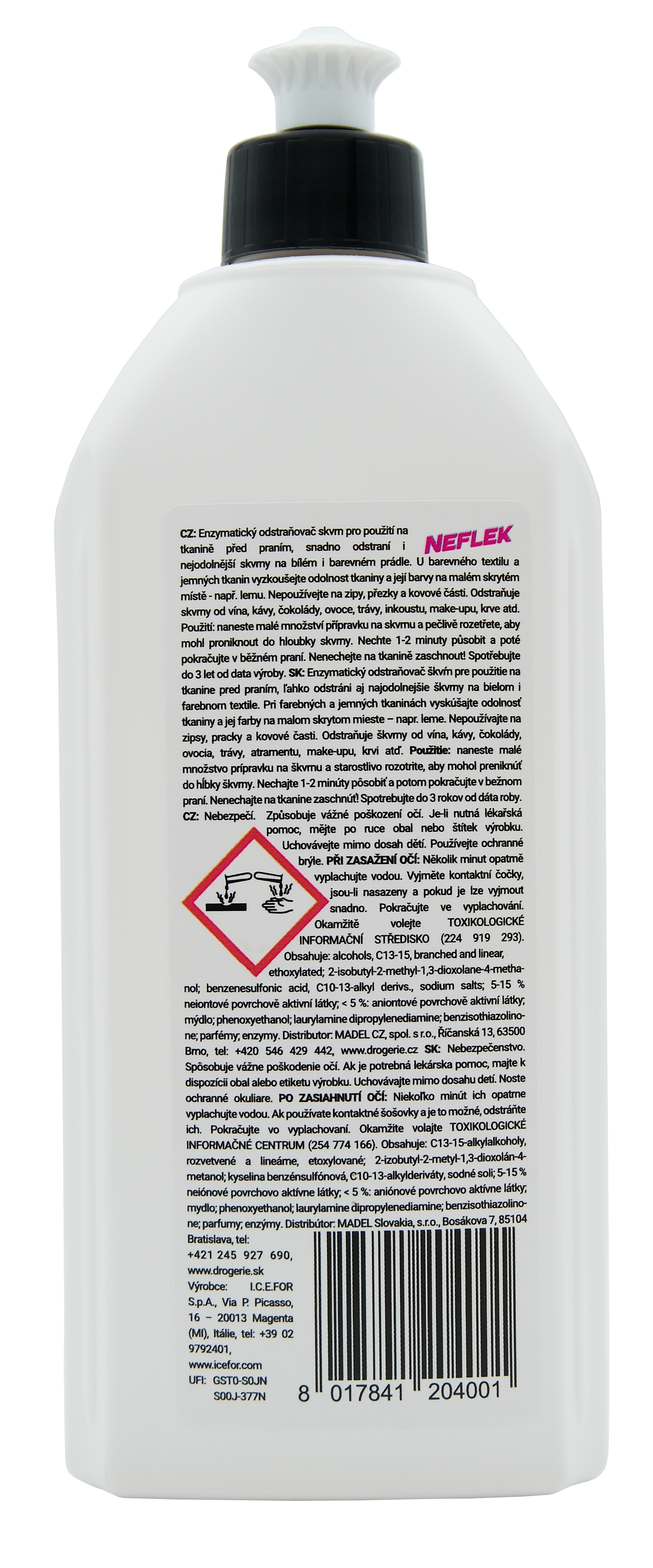 Enzymatický odstraňovač skvrn Neflek Odstraňovač Skvrn, 500 ml