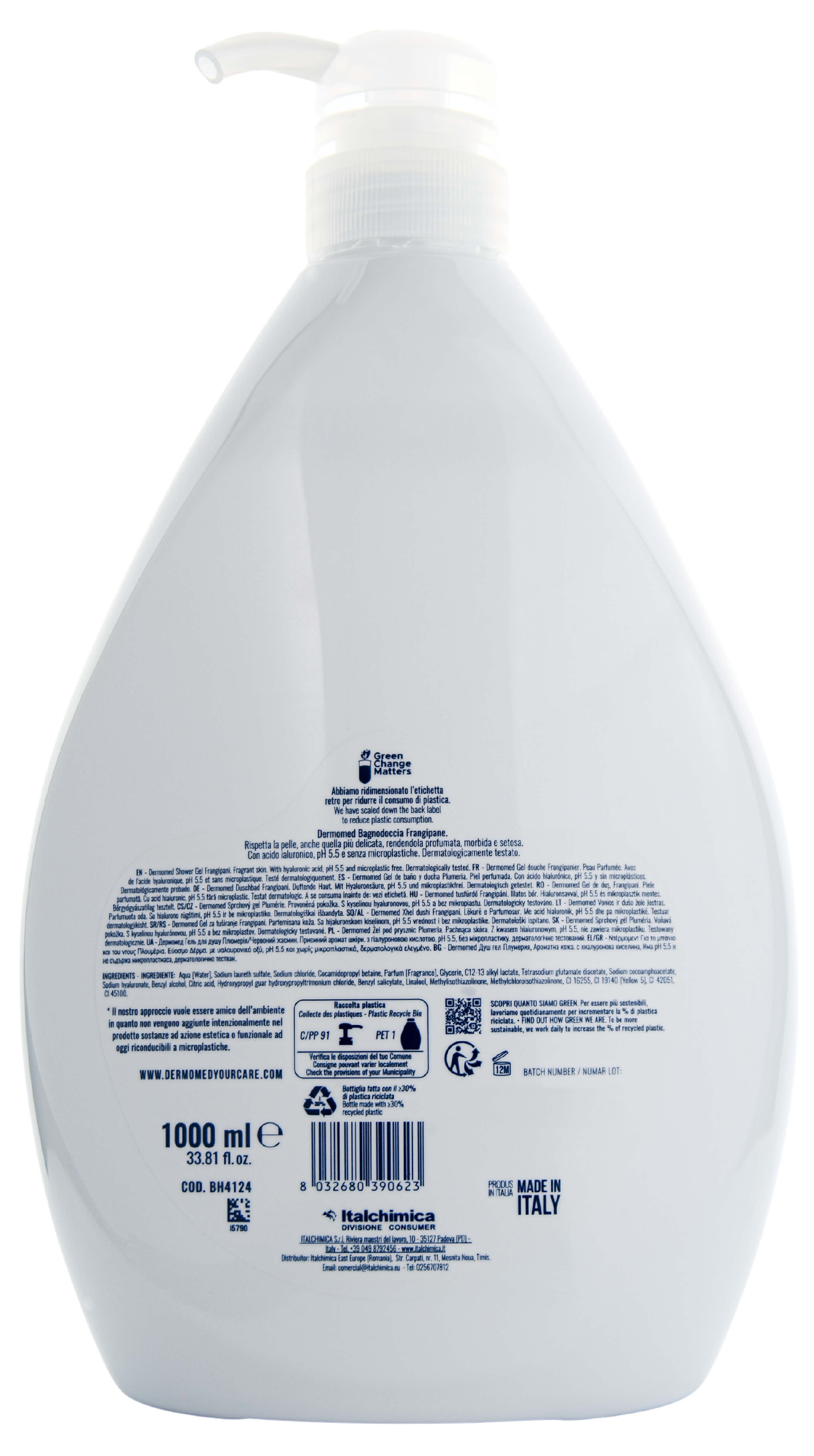 Sprchový gel Dermomed Bagnodoccia Frangipane, s vůní plumérie, 1 l