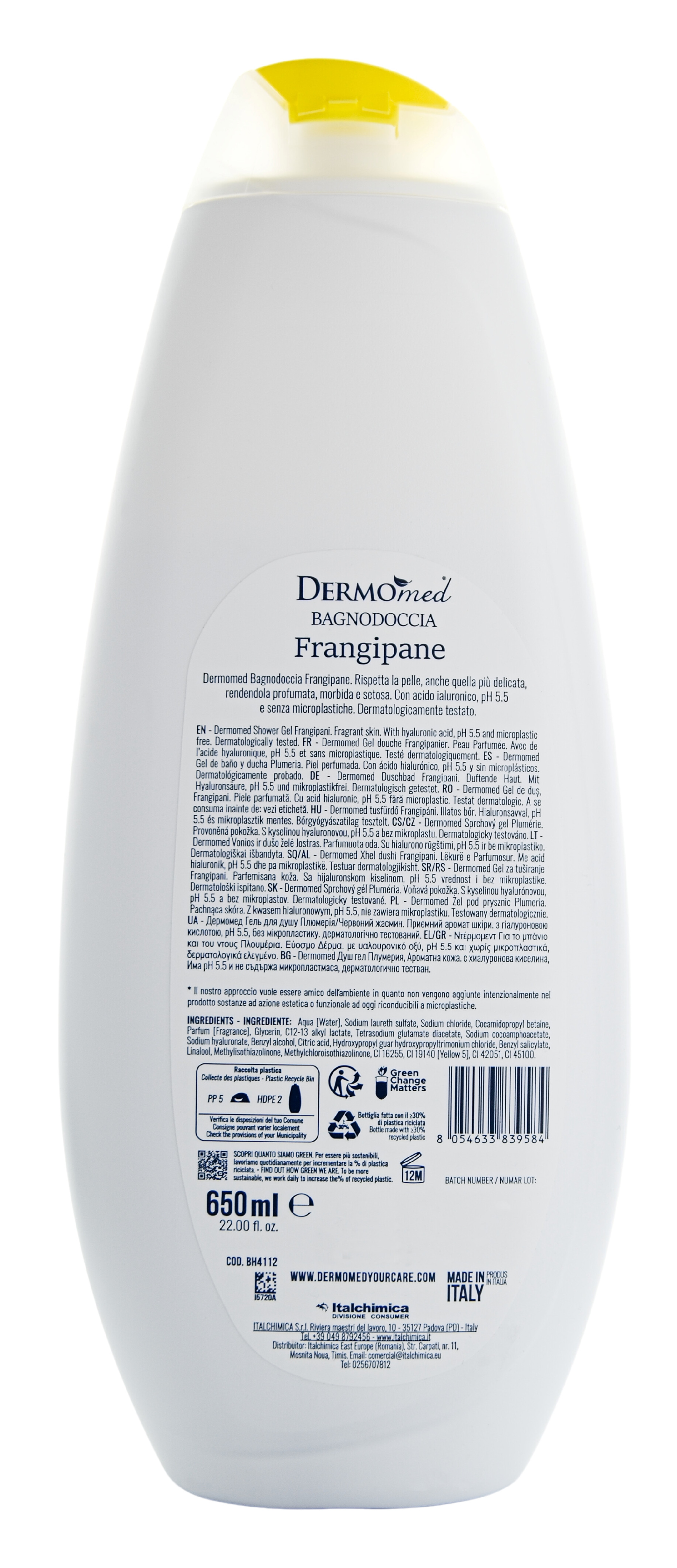 Sprchový gel Dermomed Bagnodoccia Frangipane s vůní plumérie, 650 ml
