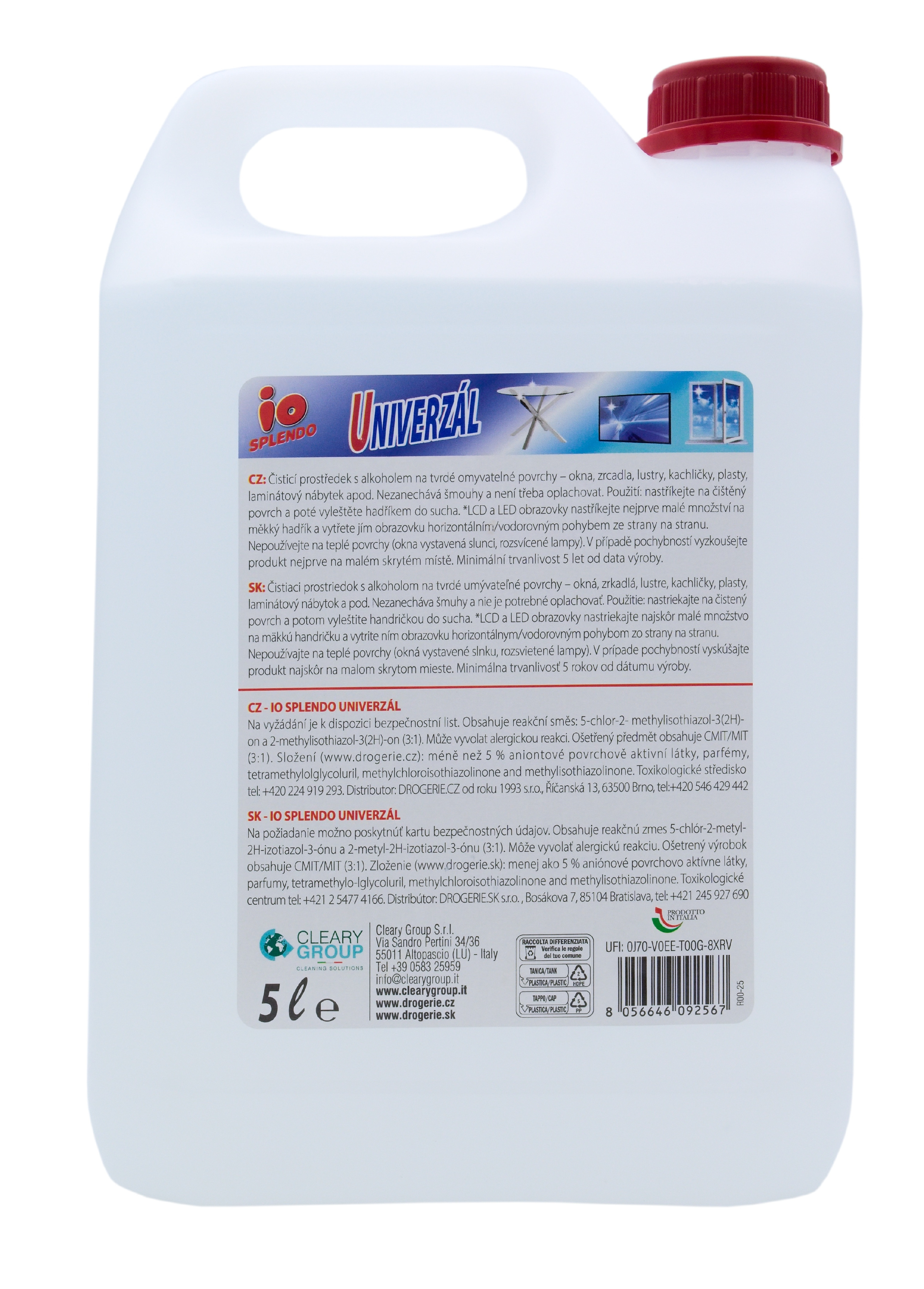 IO SPLENDO UNIVERZÁL 5 l univerzální čistič nejen na skleněné povrchy