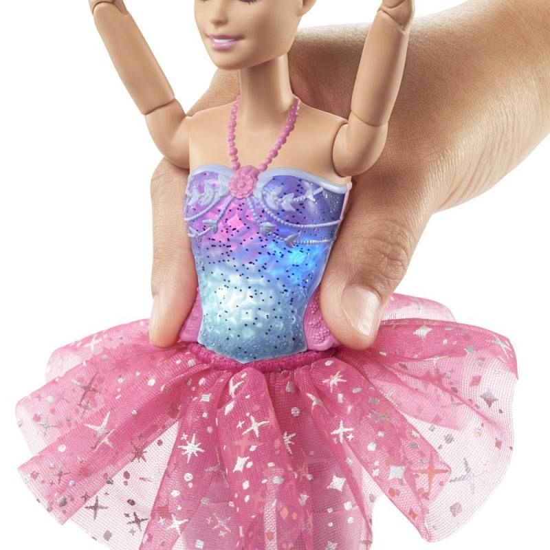 Barbie® SVÍTÍCÍ MAGICKÁ BALETKA S RŮŽOVOU SUKNÍ