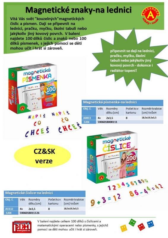 Magnetické číslice na lednici