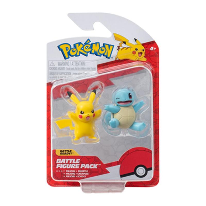 Pokémon akční figurky - 2 pack (Charmander Pikacu, Squirtle Pikacu, Bulbusaur Pikacu)