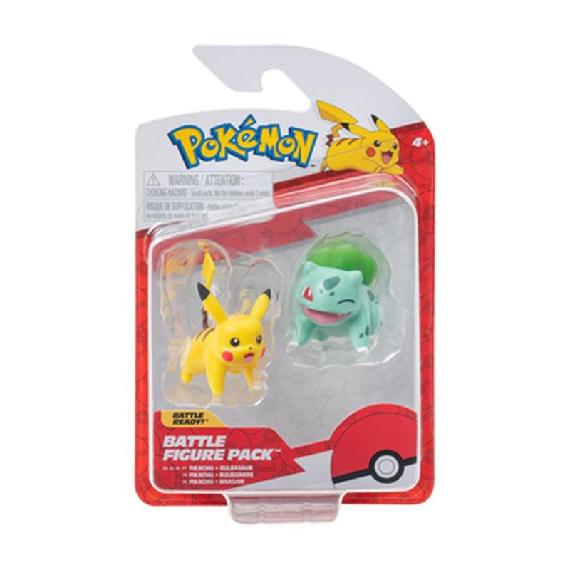 Pokémon akční figurky - 2 pack (Charmander Pikacu, Squirtle Pikacu, Bulbusaur Pikacu)